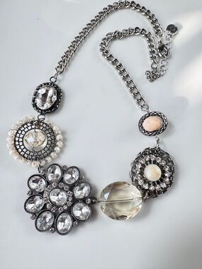 Simply Vera Vera Wang Silver-Tone Crystal & Pearl Statement Necklace